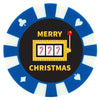 Merry Christmas Slot Machine Giant Poker Chip Christmas Ornament - Blue