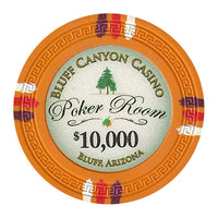 Fichas de póquer de arcilla Bluff Canyon de 13,5 gramos en caja de aluminio estándar - 1000 ct.