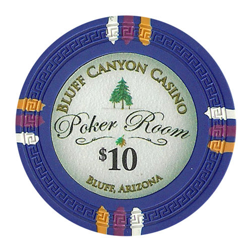 Bluff Canyon 13.5 Gram Clay Poker Chips in Wood Walnut Case - 500 Ct.