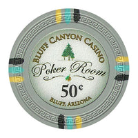 Fichas de póquer de arcilla Bluff Canyon de 13,5 gramos en carrusel de madera - 200 ct.