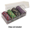 Poker Chip Storage Box - Holds 100 Chips -  Pack of 10 - Shown with poker chips