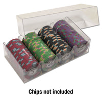 Poker Chip Storage Box - Holds 100 chips show with poker chips