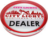 Custom Crystal Glass Poker Dealer Buttons & Coasters - City Lights