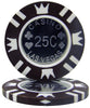 Fichas de póquer de arcilla de 15 gramos con incrustaciones de monedas en caja de aluminio estándar - 1000 ct.