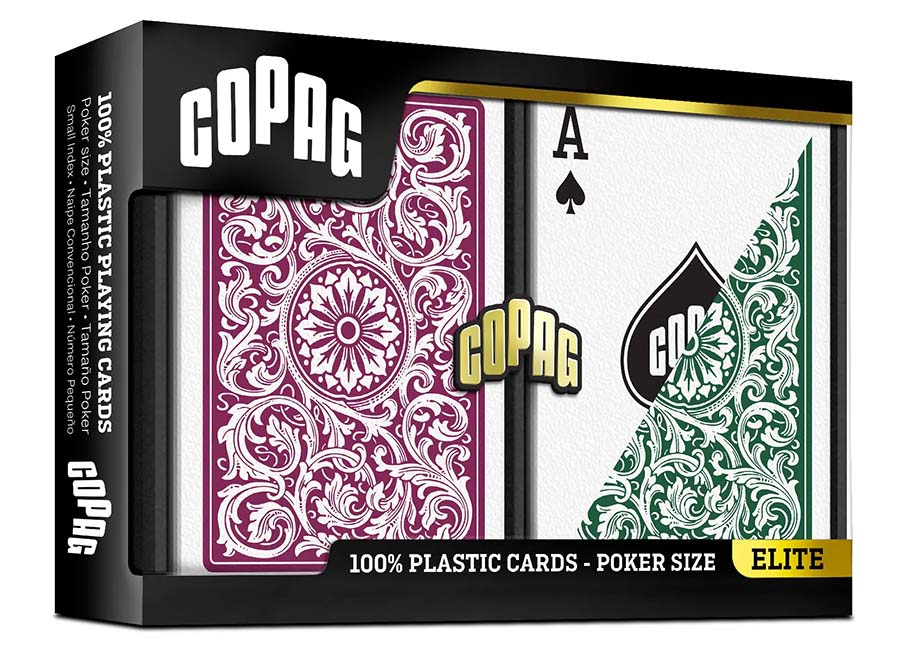 Copag 1546 Green Burgundy Poker Size Regular Index - Packaged