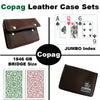 Copag 1546 Green Burgundy Bridge Size Jumbo Index Double Deck In Leather Case
