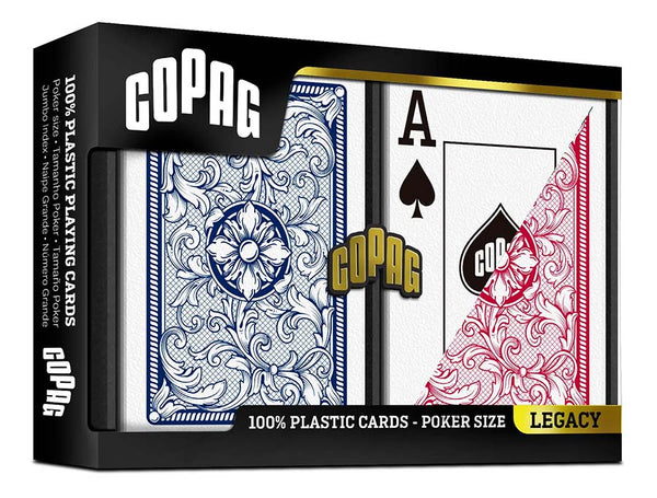 Copag Legacy Red Blue Poker Size Jumbo Index Playing Cards Packaged
