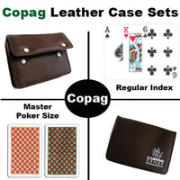 Copag Master Poker Size Regular Index Double Deck In Leather Case