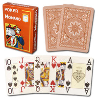 Modiano Cristallo Brown Poker Size Jumbo 4 PIP Index Single Deck