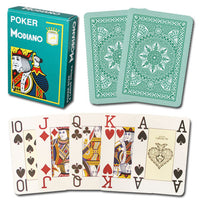 Modiano Cristallo Dark Green Poker Size Jumbo 4 PIP Index Single Deck