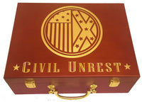 Custom Engraved With Gold Color - Civil Unrest - 500 Capacity Mahogany Wood Poker Case