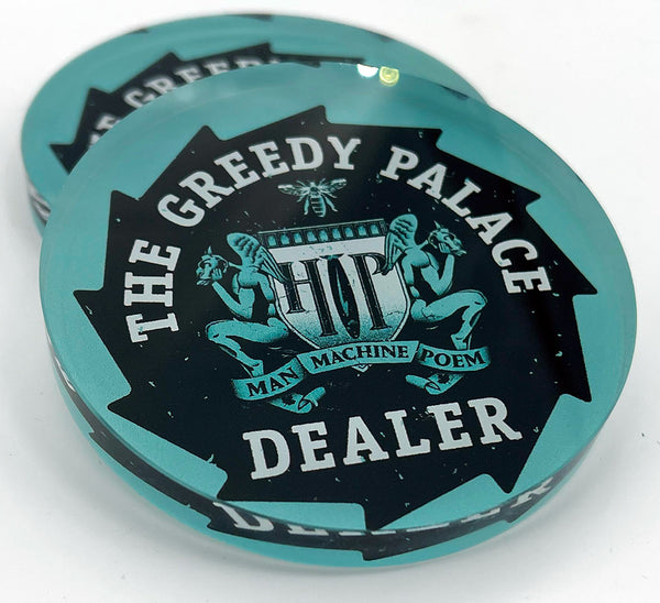 Custom Crystal Glass Poker Dealer Buttons & Coasters - The Greedy Palace