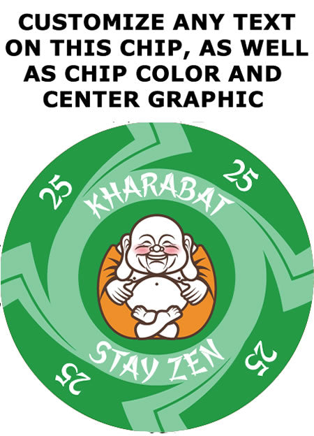 Stay Zen Custom Poker Set Green Chip Customization Options