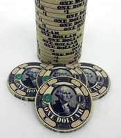 Dead Presidents Custom Ceramic Poker Chips - White $1
