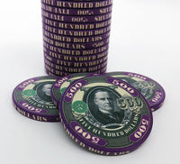 Dead Presidents Custom Ceramic Poker Chips - Purple $500