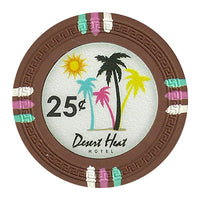 Desert Heat 13.5 Gram Clay Poker Chips in Wood Carousel - 300 Ct.