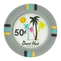 Desert Heat - Fichas de póquer de arcilla de 13,5 gramos en caja de madera de nogal - 300 u.
