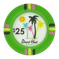 Desert Heat 13.5 Gram Clay Poker Chips in Wood Carousel - 300 Ct.