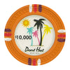 Fichas de póquer de arcilla Desert Heat de 13,5 gramos en soporte acrílico - 600 ct.