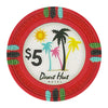 Desert Heat - Fichas de póquer de arcilla de 13,5 gramos en caja de madera de nogal - 500 u.
