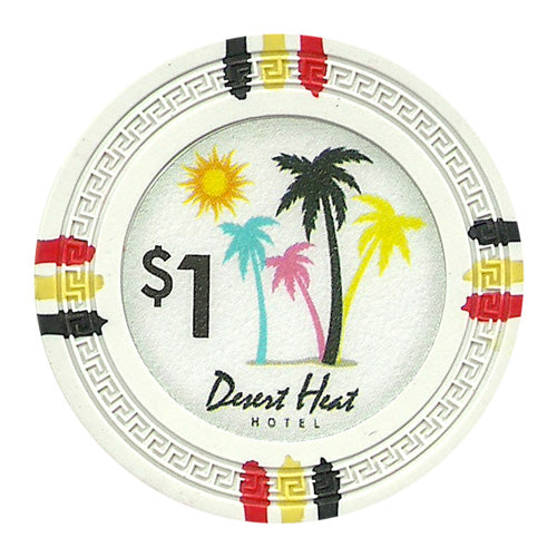 Desert Heat 13.5 Gram Clay Poker Chips in Wood Carousel - 300 Ct.