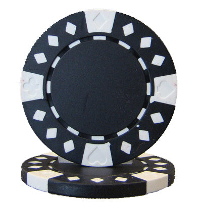 Fichas de póquer ABS Diamond Suited de 12,5 gramos en estuche de madera de alto brillo - 500 u.
