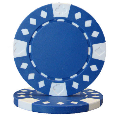 Diamond Suited 12.5 Gram ABS Poker Chips in Wood Walnut Case - 500 Ct.