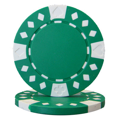 Fichas de póquer ABS Diamond Suited de 12,5 gramos en caja de madera de nogal - 500 ct.