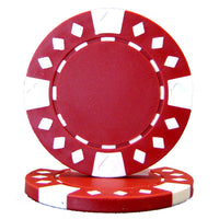 Fichas de póquer ABS Diamond Suited de 12,5 gramos en caja de madera de nogal - 500 ct.