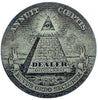 Eye of Providence Crystal Dealer button - Overhead View