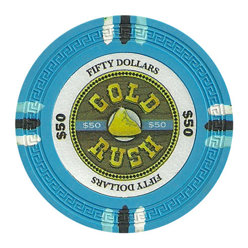 Gold Rush 13.5 Gram Clay Poker Chips in Acrylic Trays - 200 Ct.
