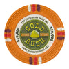 Fichas de póquer de arcilla Gold Rush de 13,5 gramos en estuche de madera brillante - 500 u.