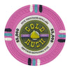 Fichas de póquer de arcilla Gold Rush de 13,5 gramos en caja de madera de nogal - 500 ct.