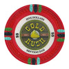 Fichas de póquer de arcilla Gold Rush de 13,5 gramos en caja de madera de nogal - 500 ct.