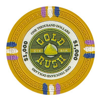 Gold Rush 13.5 Gram Clay Poker Chips in Acrylic Carrier - 600 Ct.