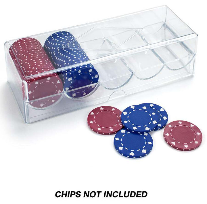 10 Acrylic Chip Tray - With Lid - Cover On Shown With Chips (Not Included)