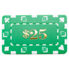 Rectangular $25 Green Poker Plaques - Qty 5