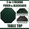 2 in 1 Green Folding Poker &amp; Blackjack Table Top