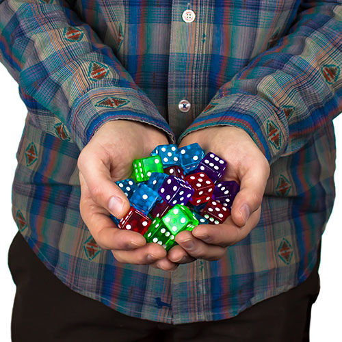 Handful of dice assorted colors