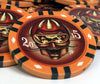 Custom Printed Mahogany Wood Poker Chip Set with 13 Gram Clay Infinity Poker Chips - 750 Chips