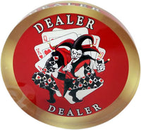 Custom Crystal Glass Poker Dealer Buttons & Coasters - Joker 