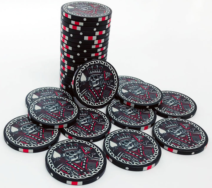 The King of Spades Custom Ceramic Poker Chips - Black