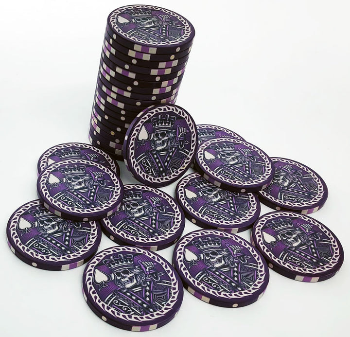 The King of Spades Custom Ceramic Poker Chips - Purple