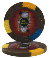 King's Casino Fichas de póquer de arcilla de 14 gramos en carrusel de madera - 300 ct.