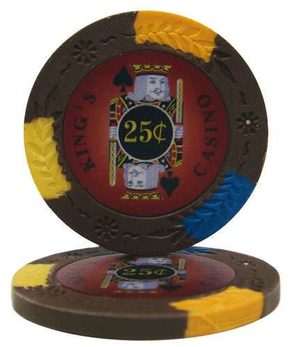 King's Casino Fichas de póquer de arcilla de 14 gramos en bandejas acrílicas - 200 ct.
