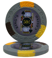 King's Casino Fichas de póquer de arcilla de 14 gramos en soporte acrílico - 600 ct.