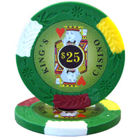 King's Casino 14 Gram Clay Poker Chips in Wood Black Mahogany Case - 500 Ct.