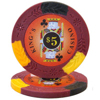King's Casino Fichas de póquer de arcilla de 14 gramos en caja de aluminio estándar - 1000 ct.