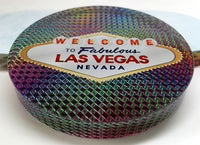 Crystal Poker Dealer Button Chip Side View - Las Vegas Hologram