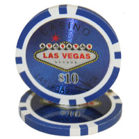 Las Vegas 14 Gram Clay Poker Chips in Rolling Aluminum Case - 1000 Ct.